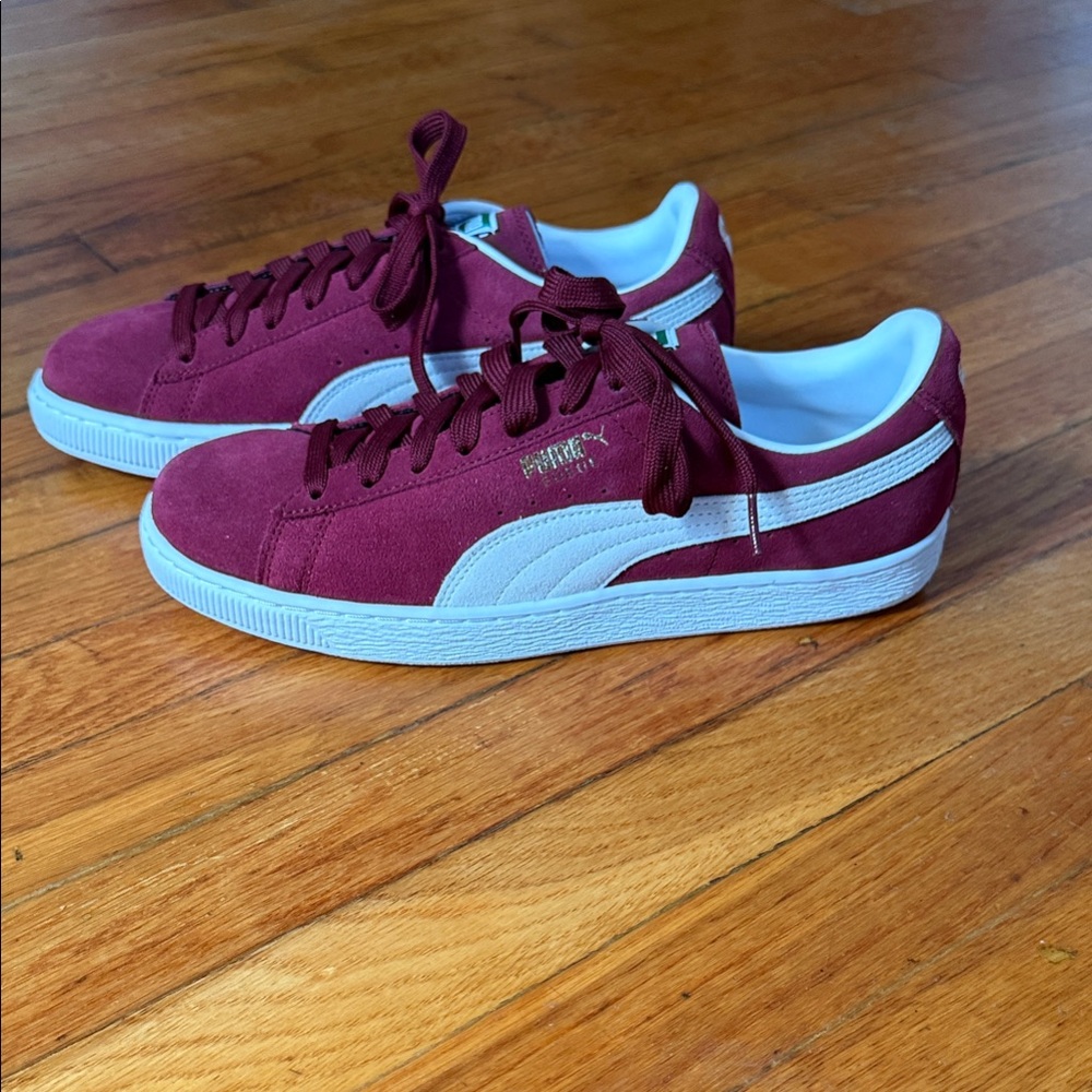 Puma Burgundy and White Sneakers